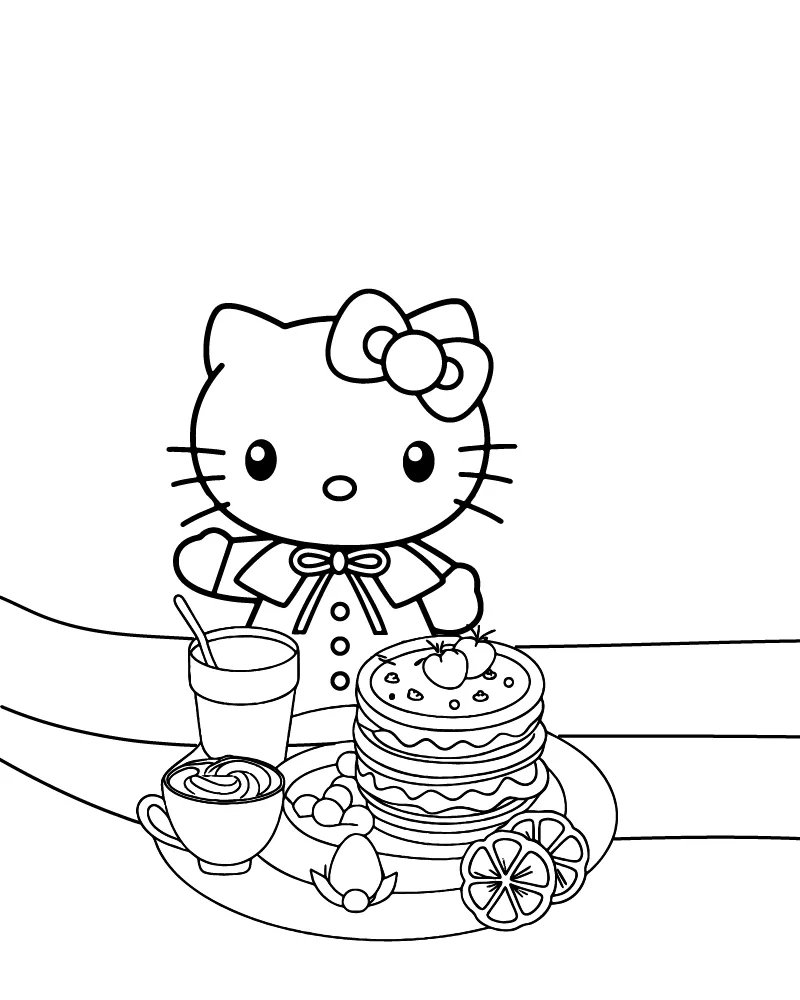Hello Kitty Fan Holiday Coloring Activity