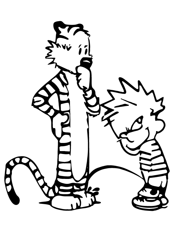 Hobbes and Calvin Peeing