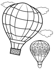 Hot Air Balloon Coloring Page