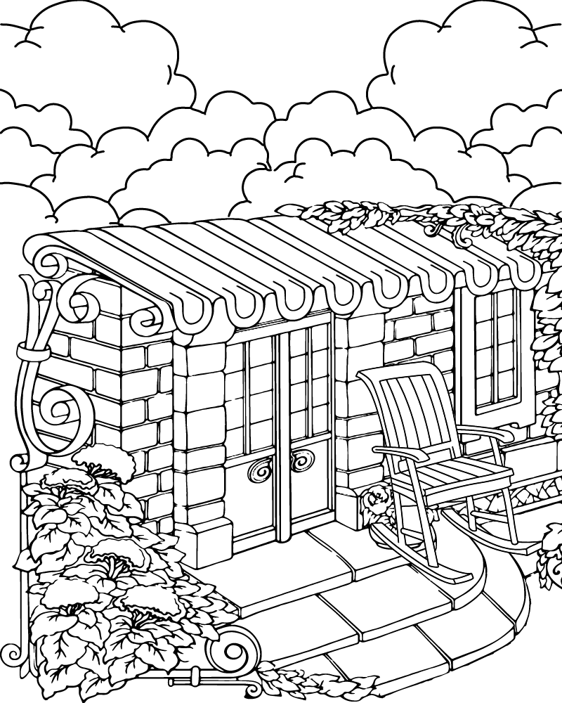 House Relax and Armchair Coloring Page