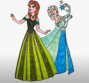 How To Draw Anna and Elsa