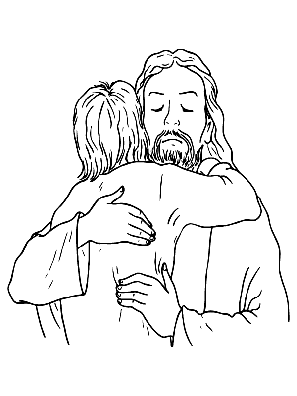 Jesus Embracing His Disciple