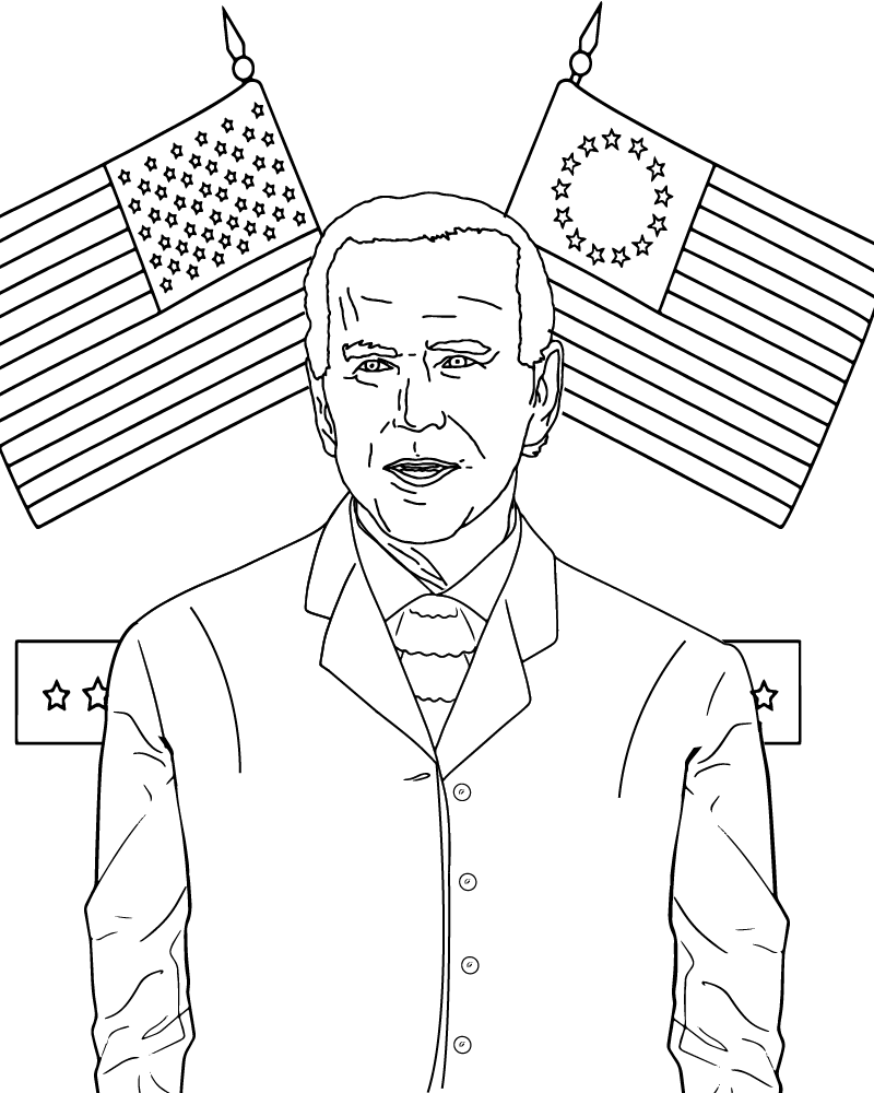 Joe Biden para colorir para crianças