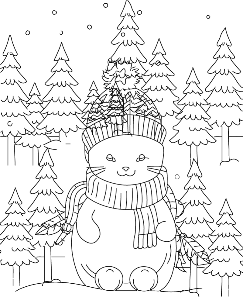 Kawaii Winter Cat