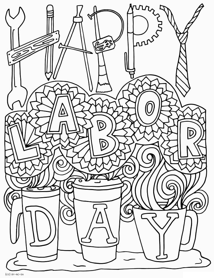 Labor Day Poster Coloring Page