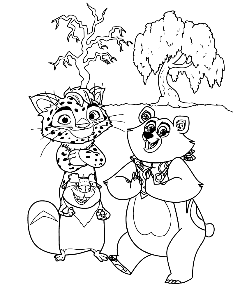 Leo and Bear Coloring for Kids