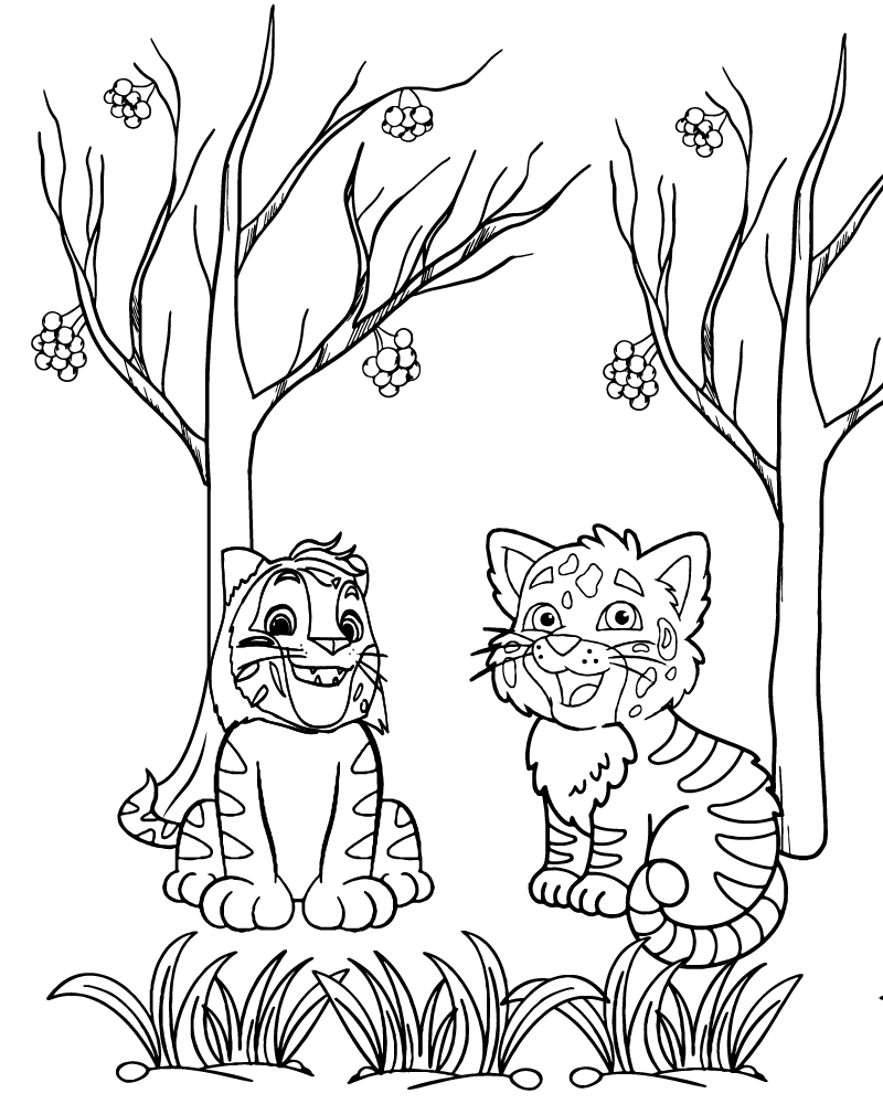 Leo with Friend Free Coloring Sheet