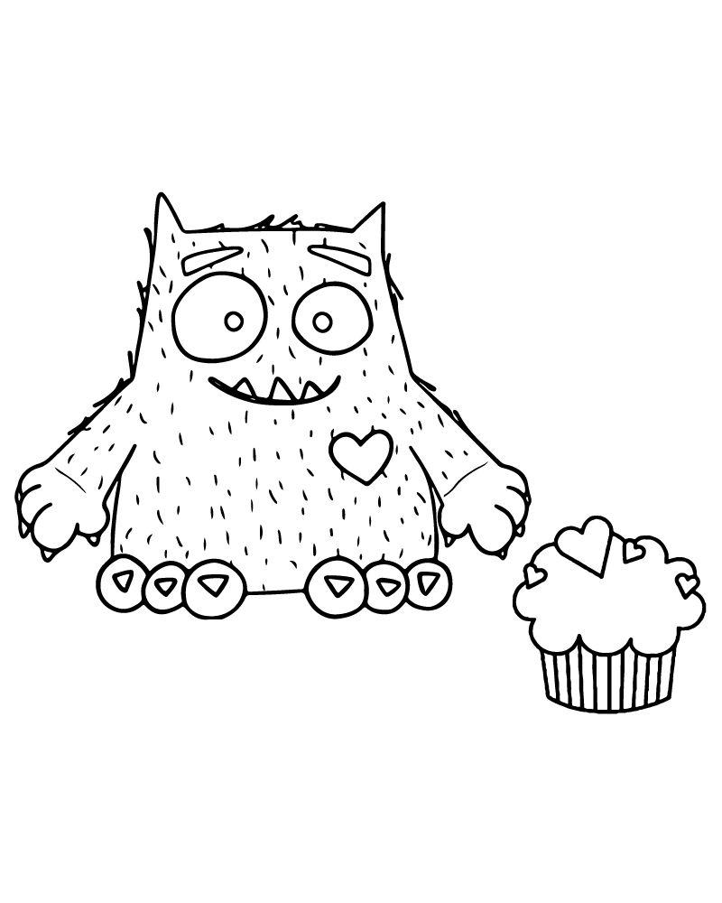 Love Monster With Cupcakes