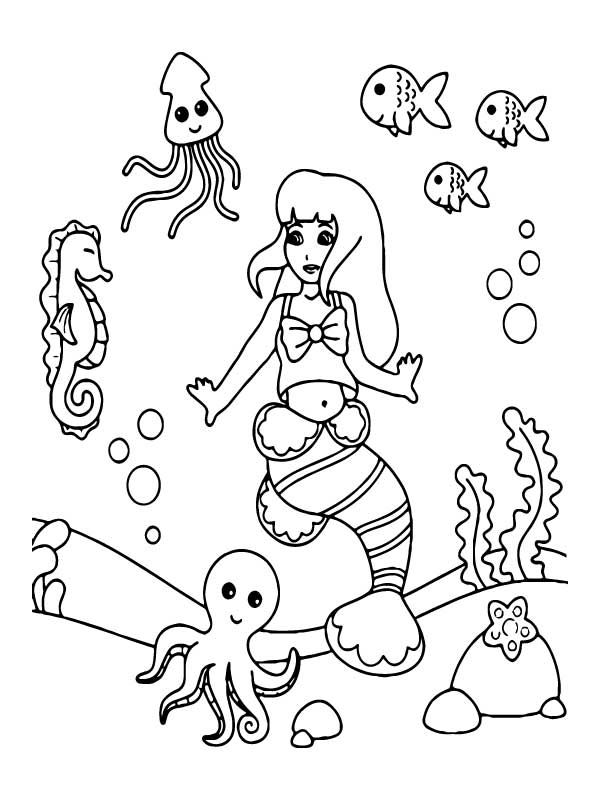 Mermaid and Sea Animals