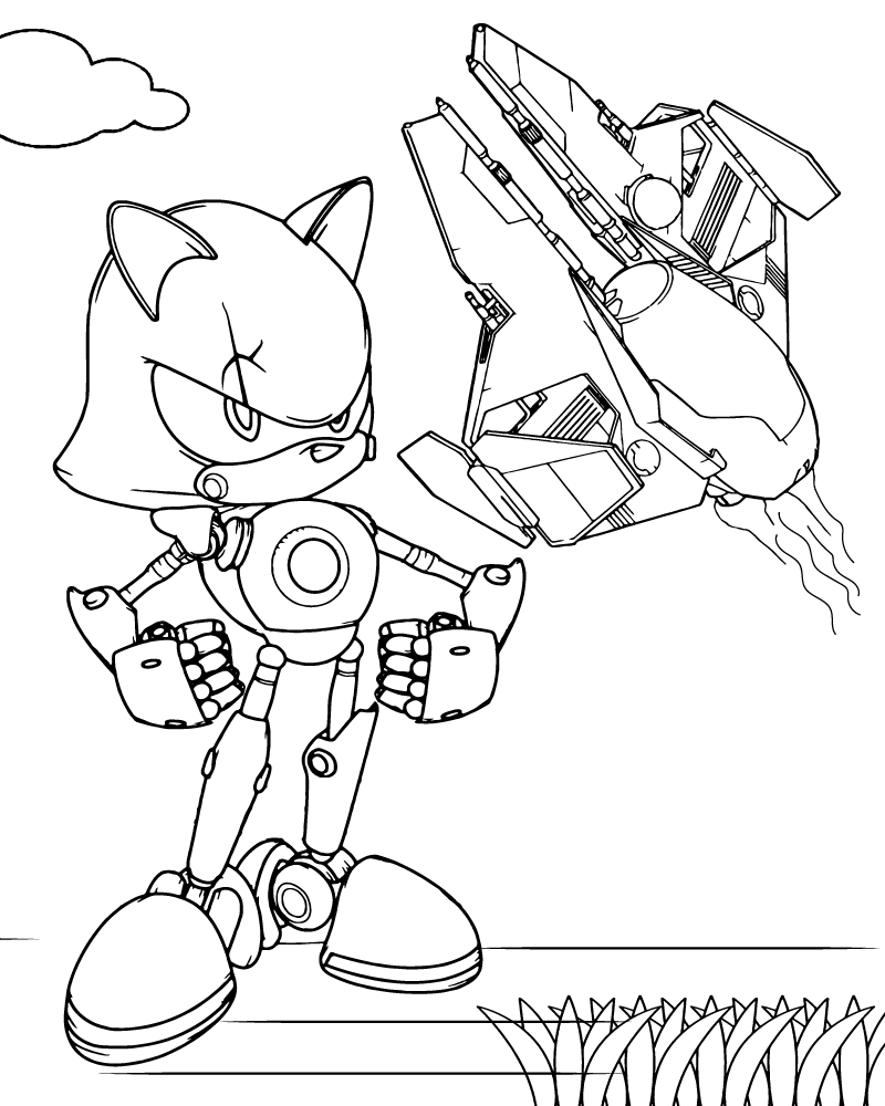 Metal Sonic e nave espacial