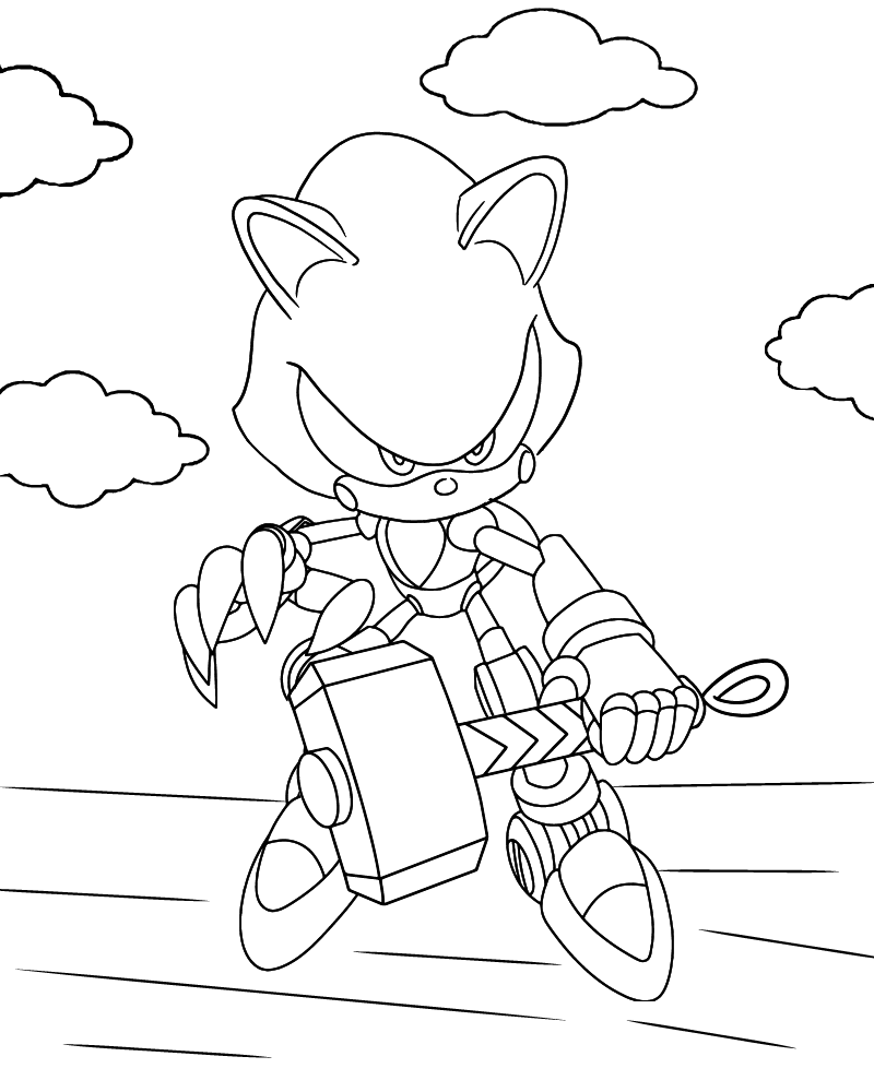 Metal Sonic Holding Hammer