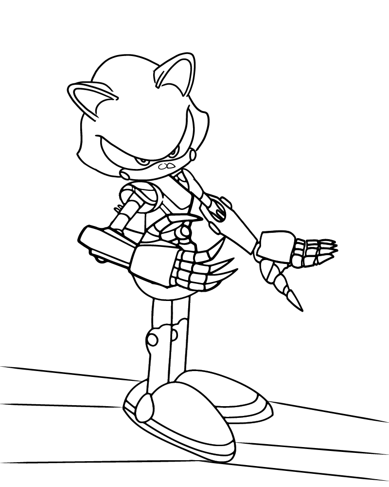 Metal Sonic Robot Coloring Page