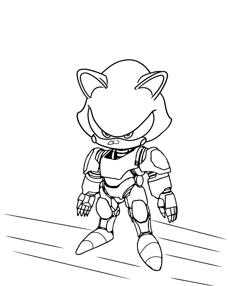 Ausmalbild Metal Sonic Sketch