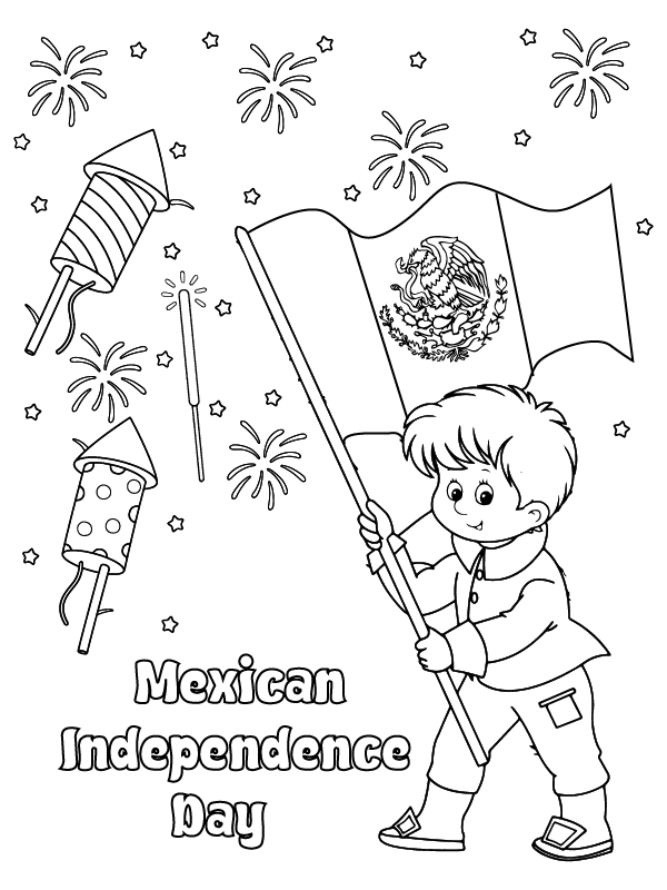 Mexican Independence Day Themed Coloring Page