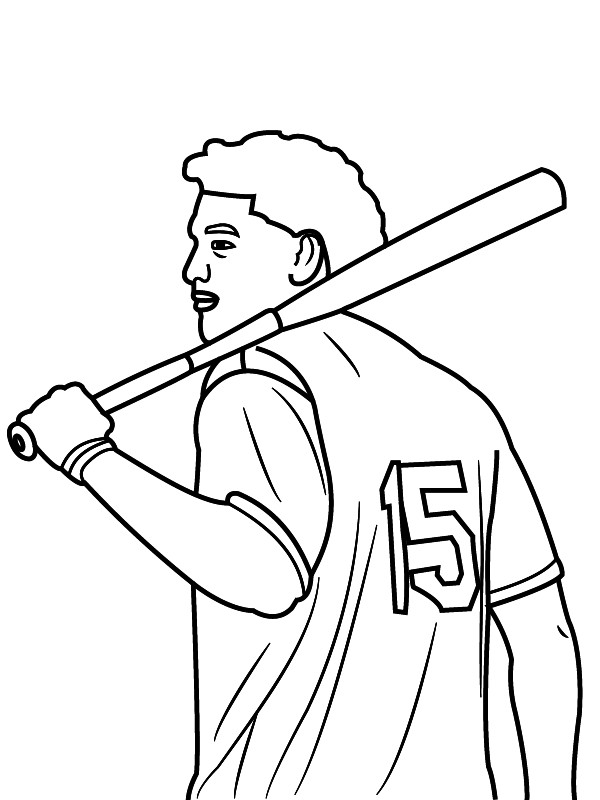 Patrick Mahomes with a Baseball Bat Coloring Page