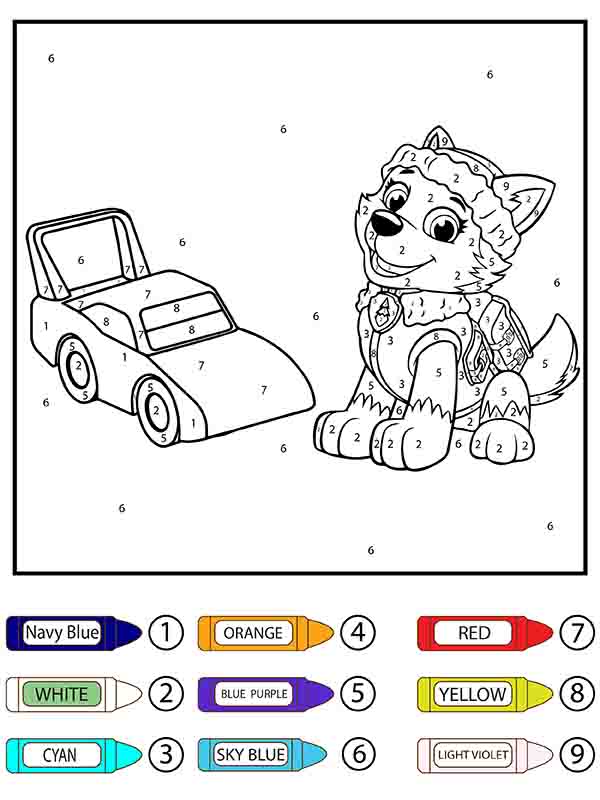 Paw Patrol Rocky with Small Car Color by Number