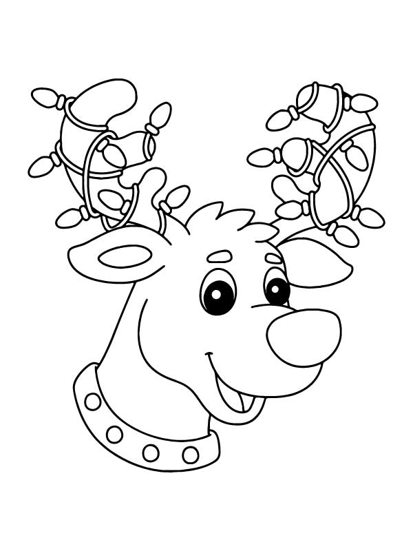 Portrait of Reindeer Coloring Page