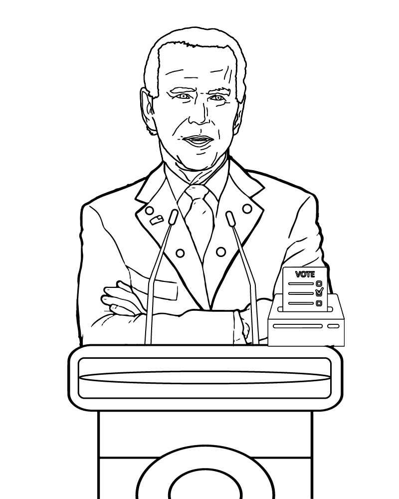 Folha de colorir do presidente Joe Biden