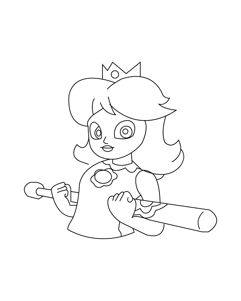 Princess Daisy Holding a Bat