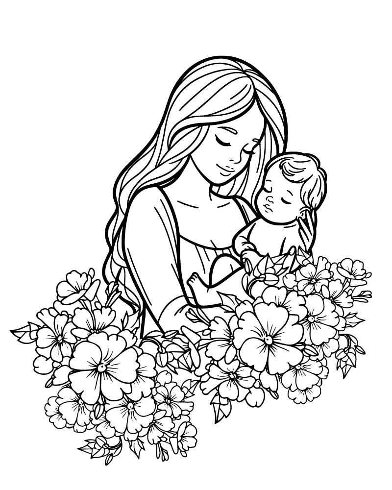 Printable Page to Color for Mom