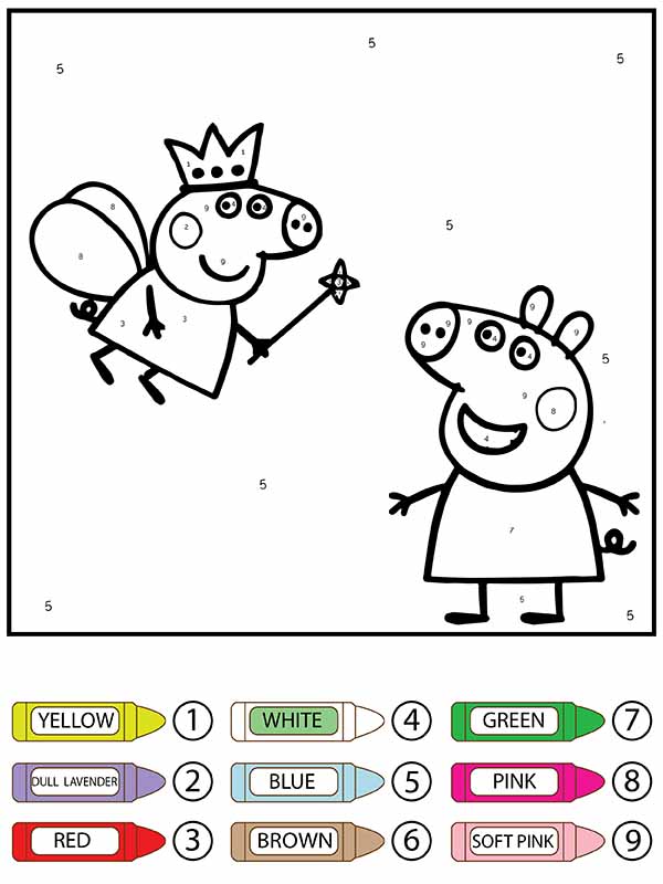 Queen and Peppa Pig Color by Number
