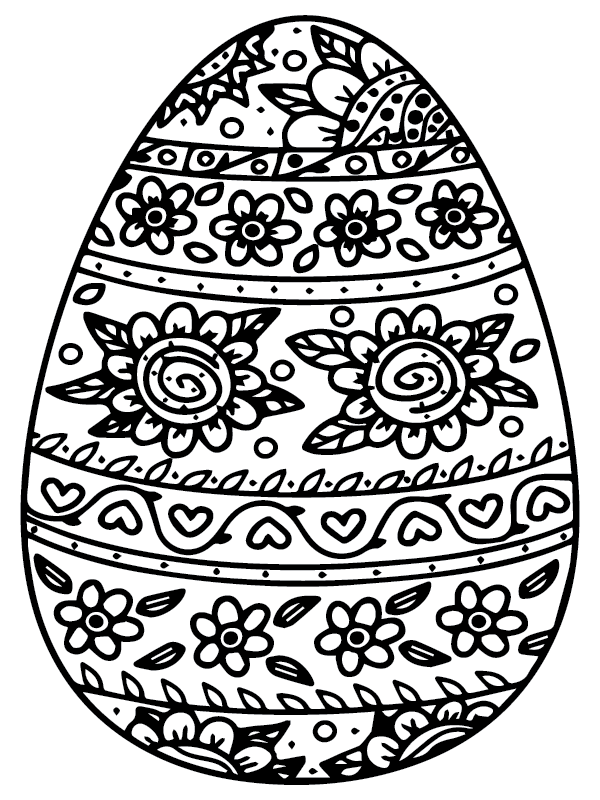 Random Flowers Pattern Easter Egg