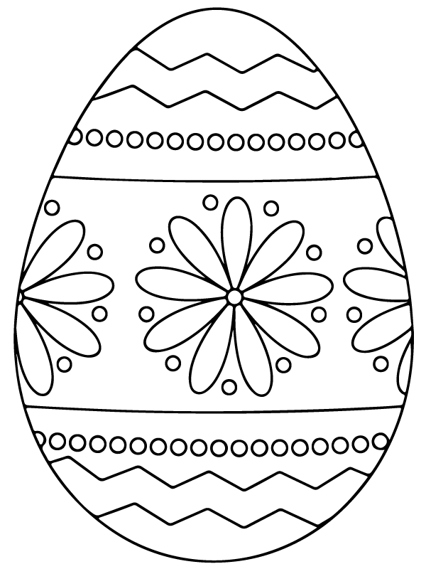 Beautiful Easter Egg Flower Patterns Coloring Page