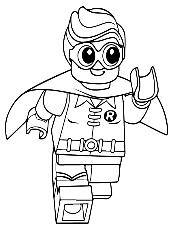 Robin Lego Team up with Avengers Coloring Page