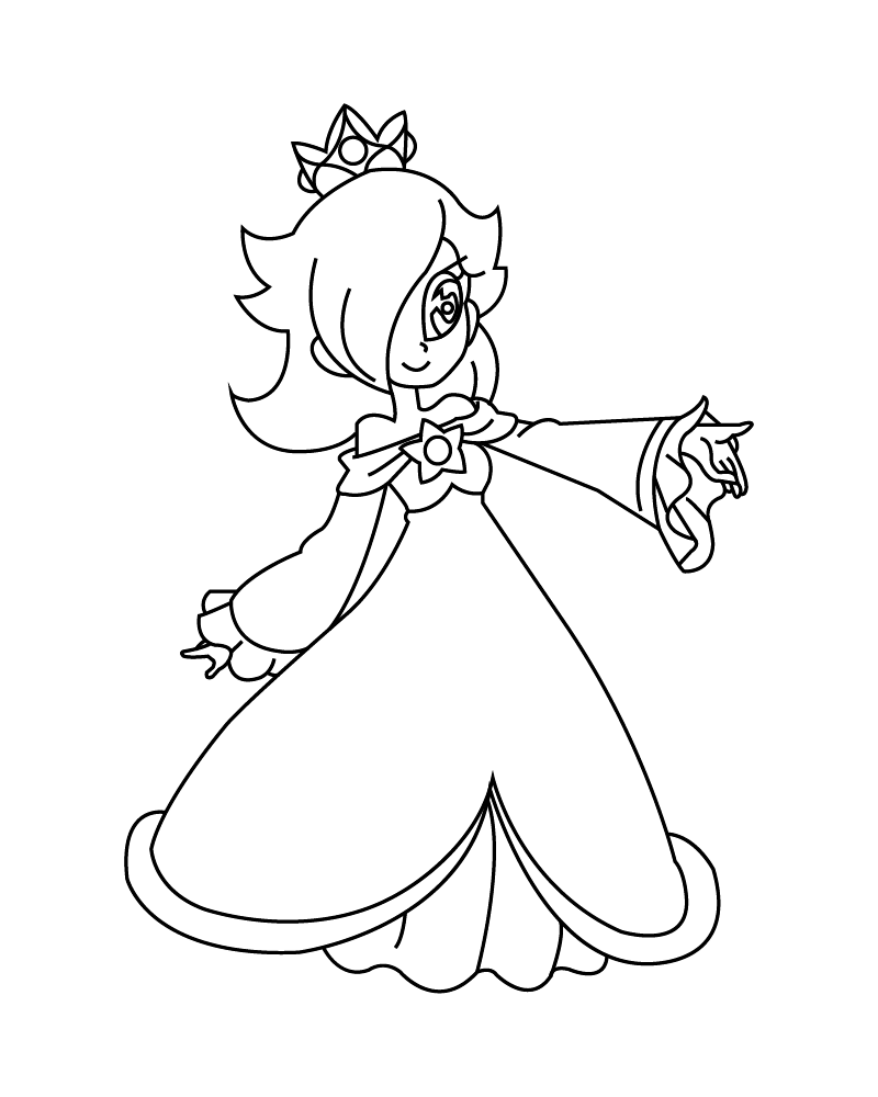 Rosalina Free Printable Coloring Sheet for Kids