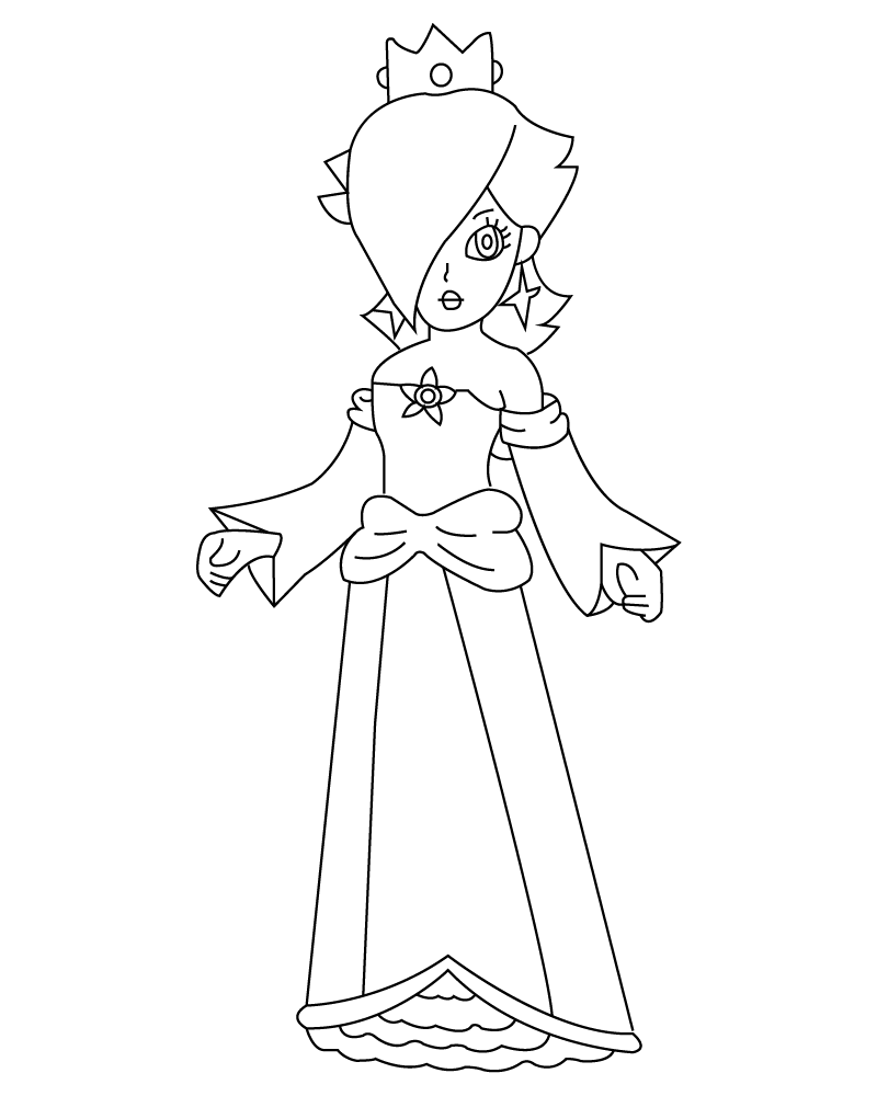 Rosalina from Mario Coloring Page for Kids