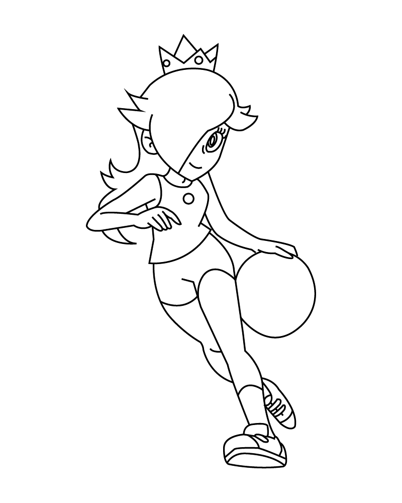 Rosalina from Mario Coloring Sheet for Kids