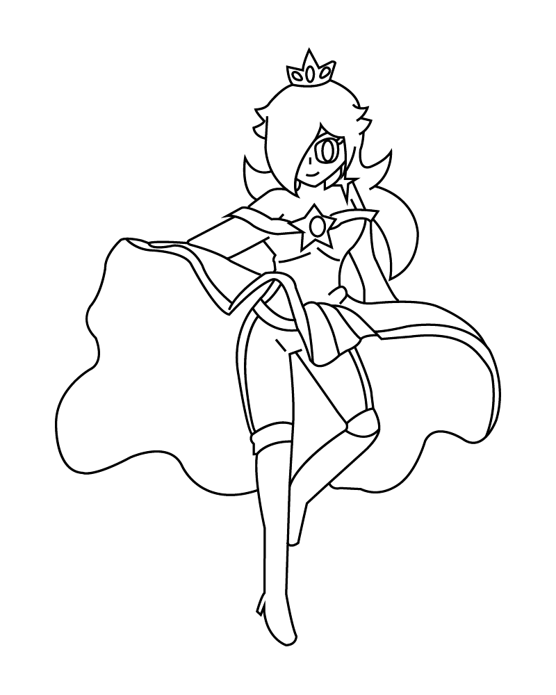 Rosalina the Friend of Luma Coloring Sheet for Kids