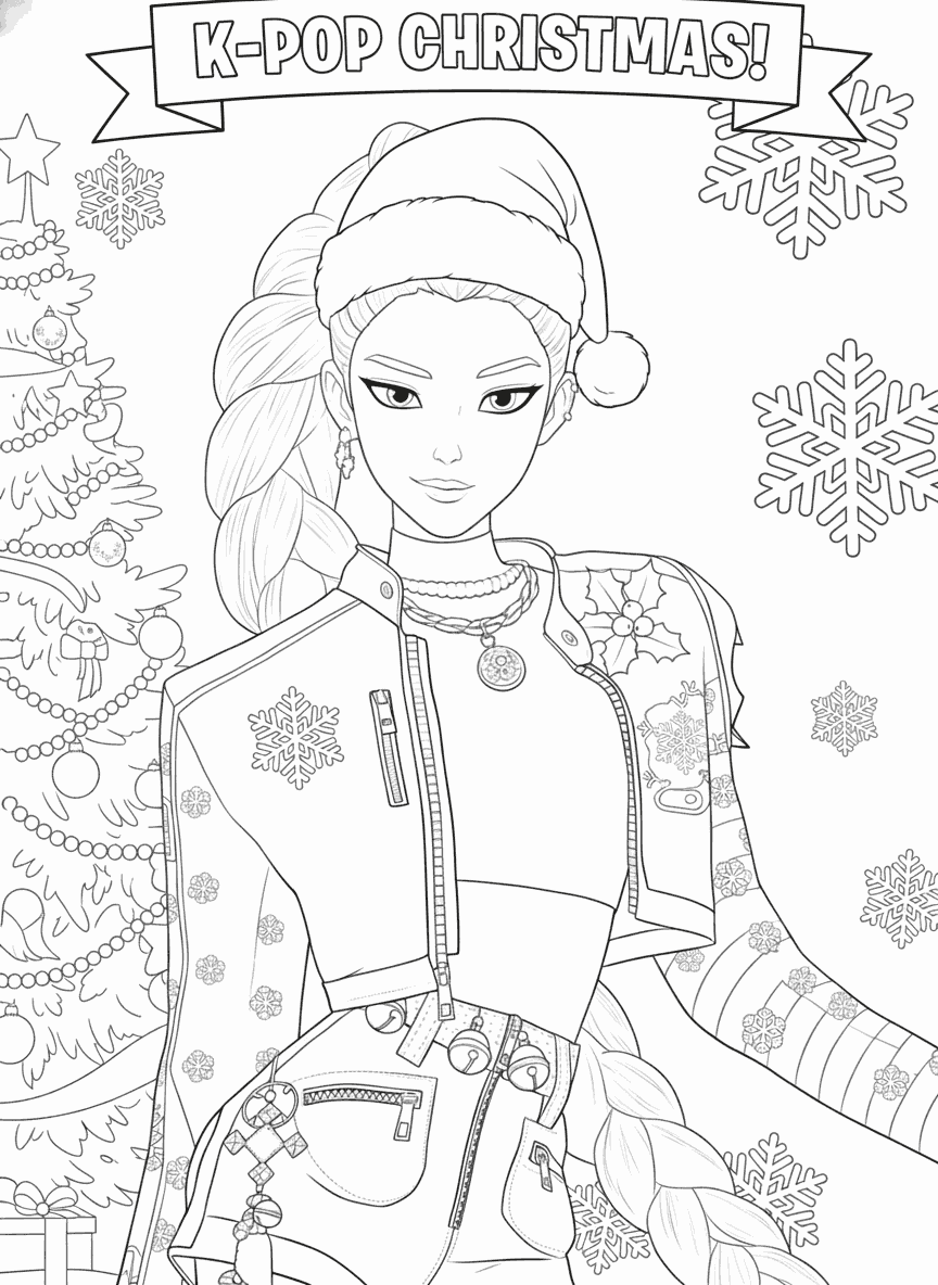 KPop Demon Hunters Christmas Coloring Pages