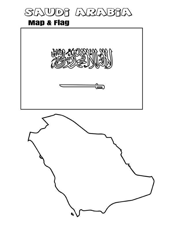 Saudi Arabia Flag and Map