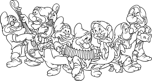 Seven Dwarfs Playing Music