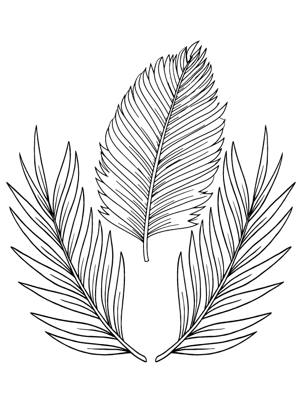 Simple Leaves Coloring Page