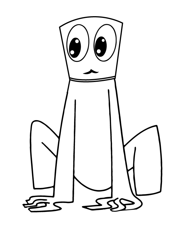 Sitting Rainbow Friends Coloring Page