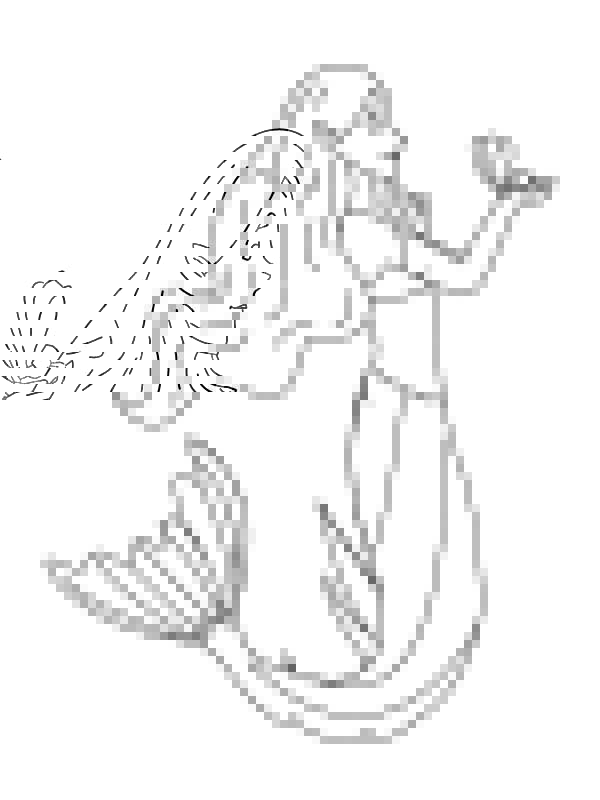 Smiling Mermaid Holding a Shell