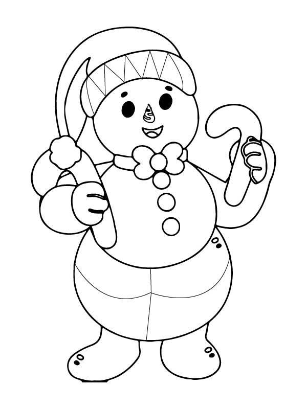 Snowman Holding Candy Canes