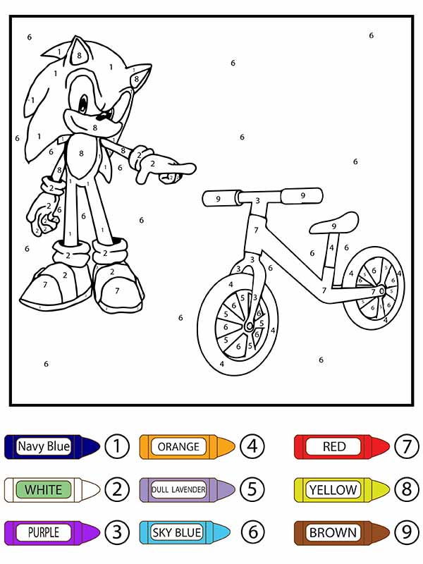 Sonic and Bicycle Color by Number