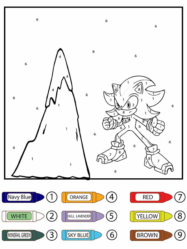 Sonic with Hill Color by Number