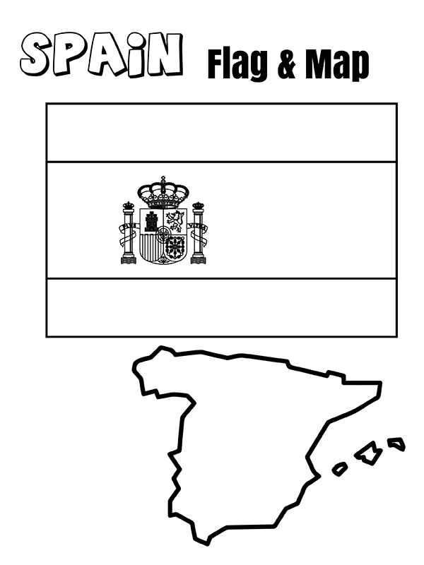 Spain Flag and Map