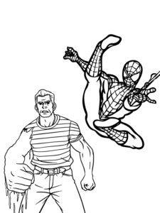 Spiderman und Sandman Malvorlage