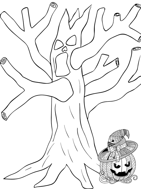 Gruseliger Baum Vintage Halloween