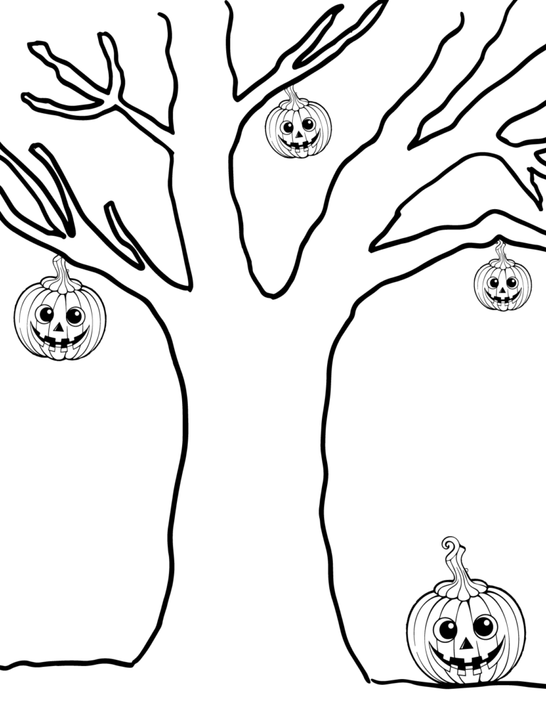 Gruseliger Baum mit Kürbis