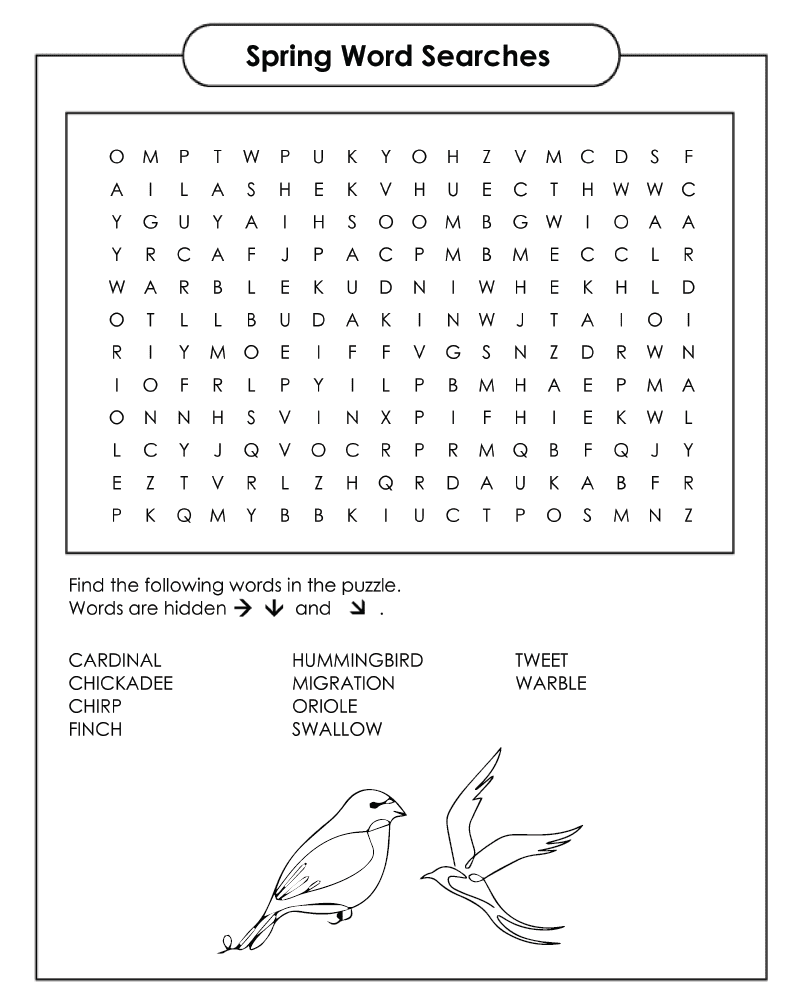 Spring Word Searches Free