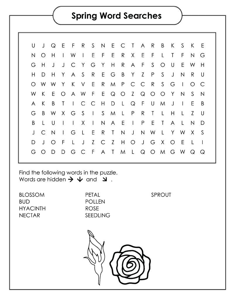 Spring Word Searches Free Easy Printable