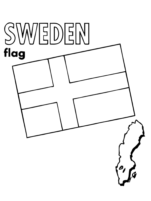 Sweden Flag and Map