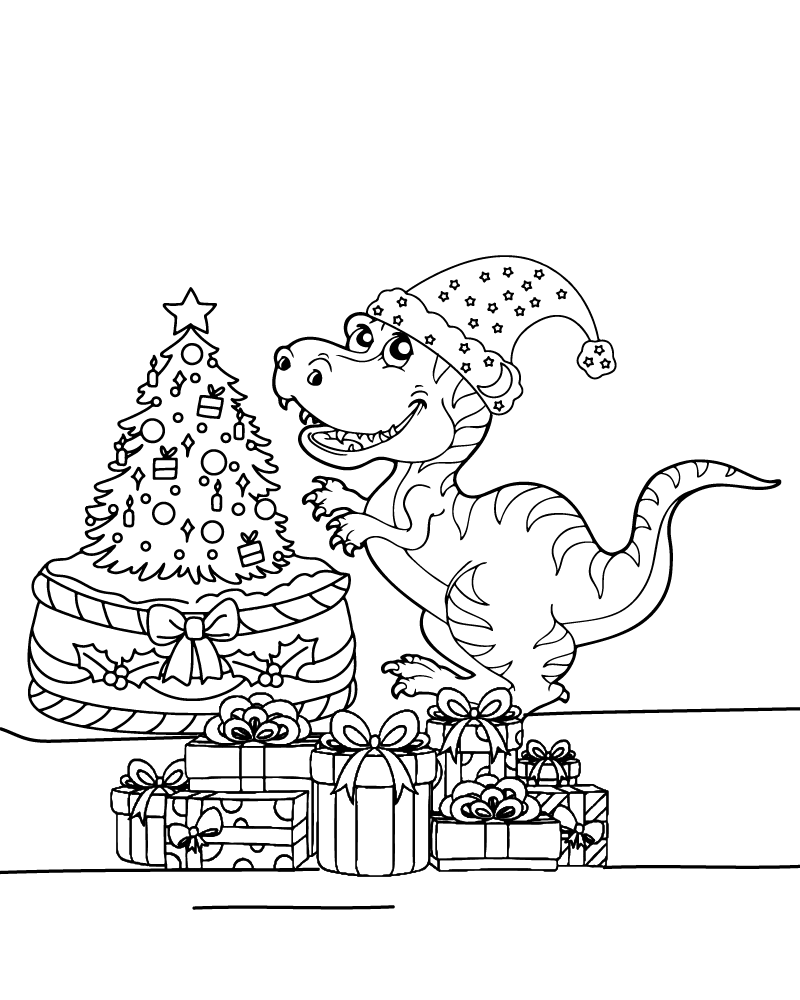 T-Rex With Santa Hat