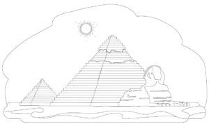 Ausmalbild Die Große Pyramide von Gizeh